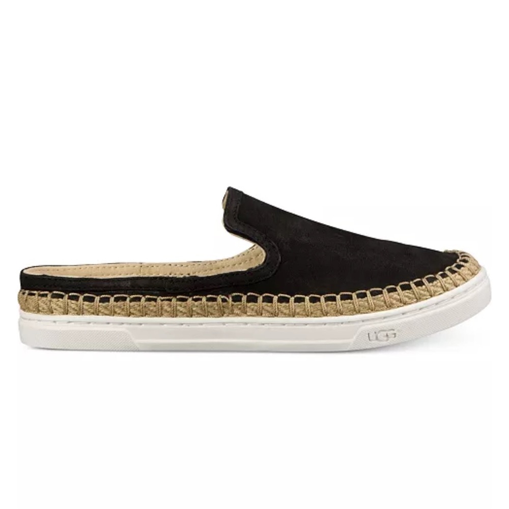 UGG Black Leather Espadrille Sneakers